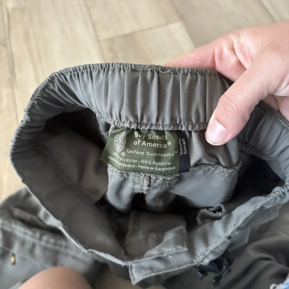 Boy Scouts Of America Switchbacks Pants Small Green Uniform Zip Off‎ Cargo Hike